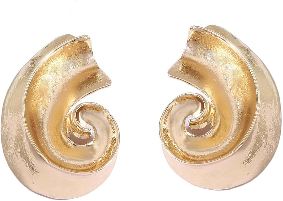 Gold Statement Vintage Earrings Elegant Spiral Chunky Retro Stud Drop Earrings Trendy Jewelry Gif... | Amazon (US)