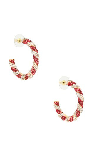 BaubleBar Peppermint Hoop Earrings in Red. | Revolve Clothing (Global)