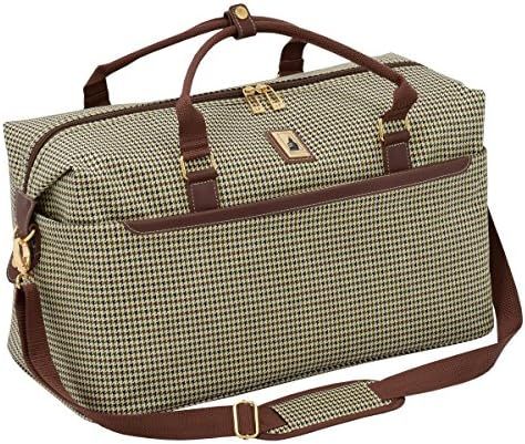 London Fog Cambridge II 20" Duffle, Olive Houndstooth | Amazon (US)