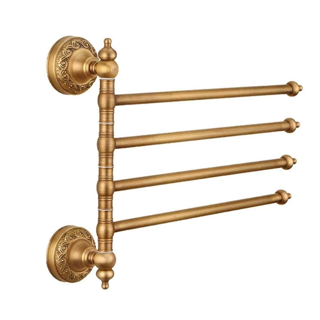 Vintage Brass Swing Out Towel Bar for bathroom or Kitchen 4-Bars Folding Arm Swivel Hanger Bathro... | Amazon (US)