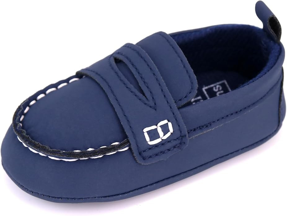 LONSOEN Baby Girls Boys Loafers Prewalker Dress Crib Shoes | Amazon (US)