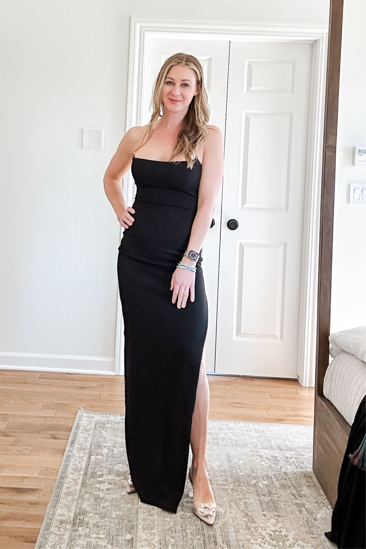 Stunning scent black dress perfect for a black tie wedding or event! Love the gold chain detail 😍 

#LTKwedding #LTKGala #LTKparties