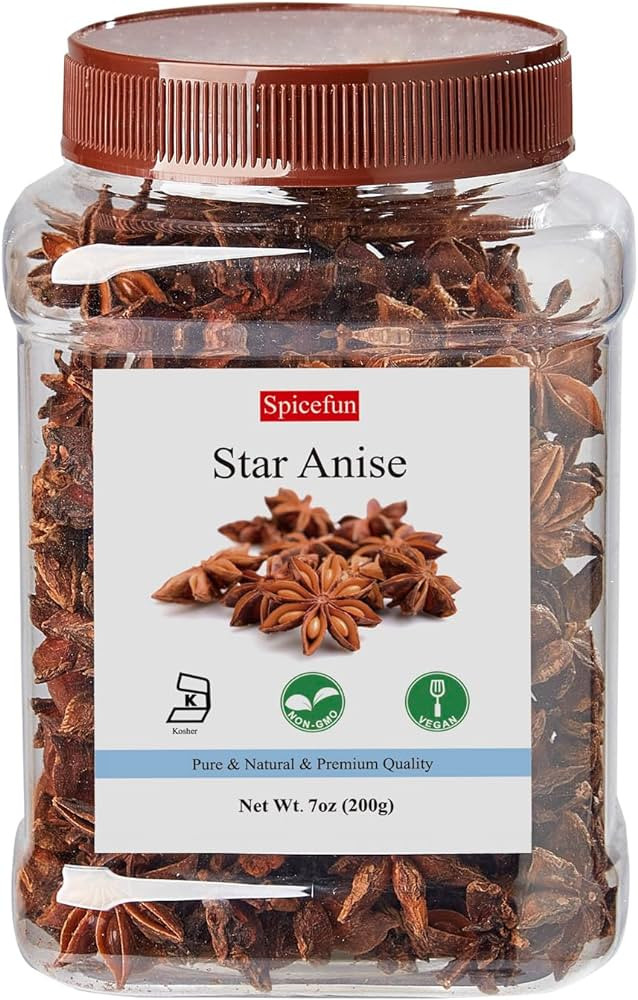 Spicefun Star Anise, Chinese Star Anise Whole 7oz(200g), Fresh, Pure and Dried Anise Pods, Great ... | Amazon (US)