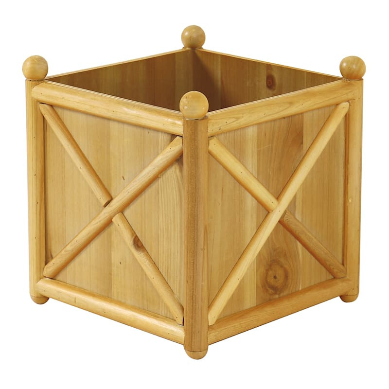 Providence Natural Wood Square Planter, Small | At Home