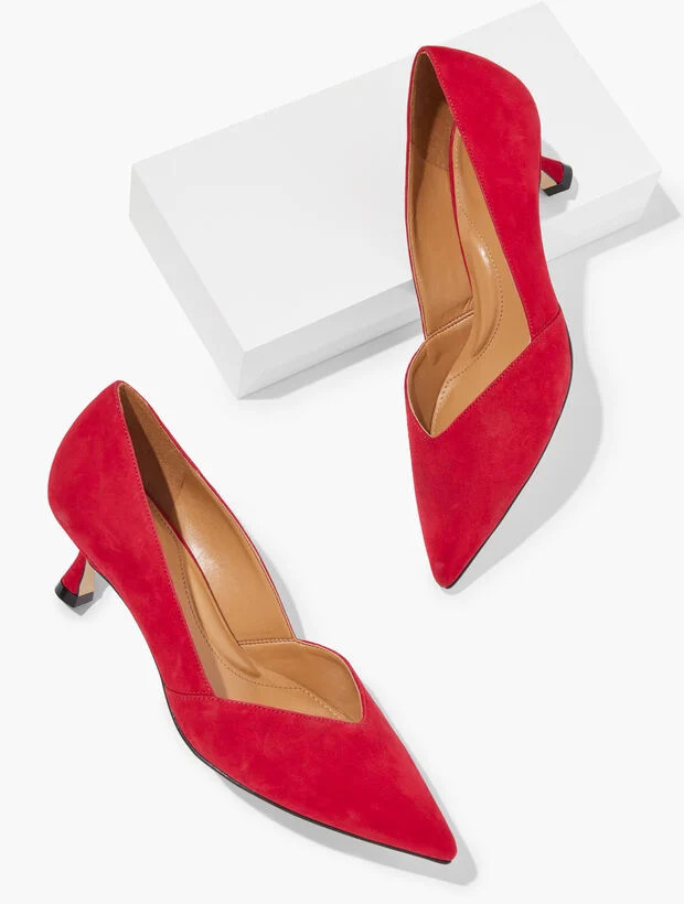 Ember Suede Kitten Heel Pumps | Talbots