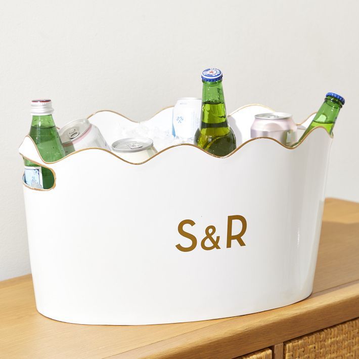 Scalloped Gold Rim Party Bucket | Mark and Graham