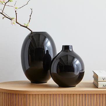 Glossy Black Ceramic Vases | West Elm (US)