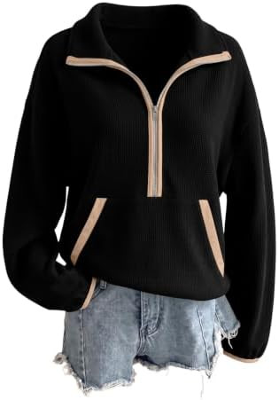 SHEWIN Womens Sweatshirt Lightweight Mock Neck Sweatshirts for Women Half Zip Pullover Fall Cloth... | Amazon (US)
