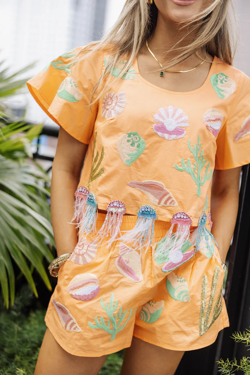 Peach Under The Sea Top | Queen of Sparkles