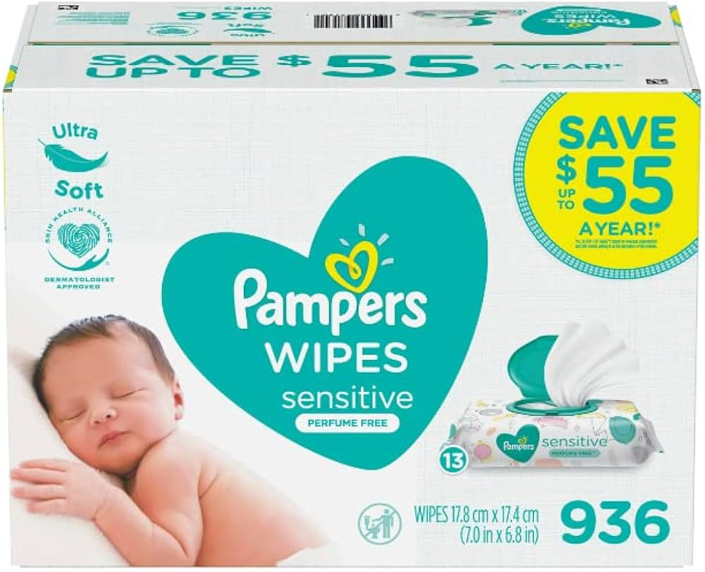 Pampers Sensitive Baby Wipes with13 All Pop-Top Packs (936 ct.) | Amazon (US)