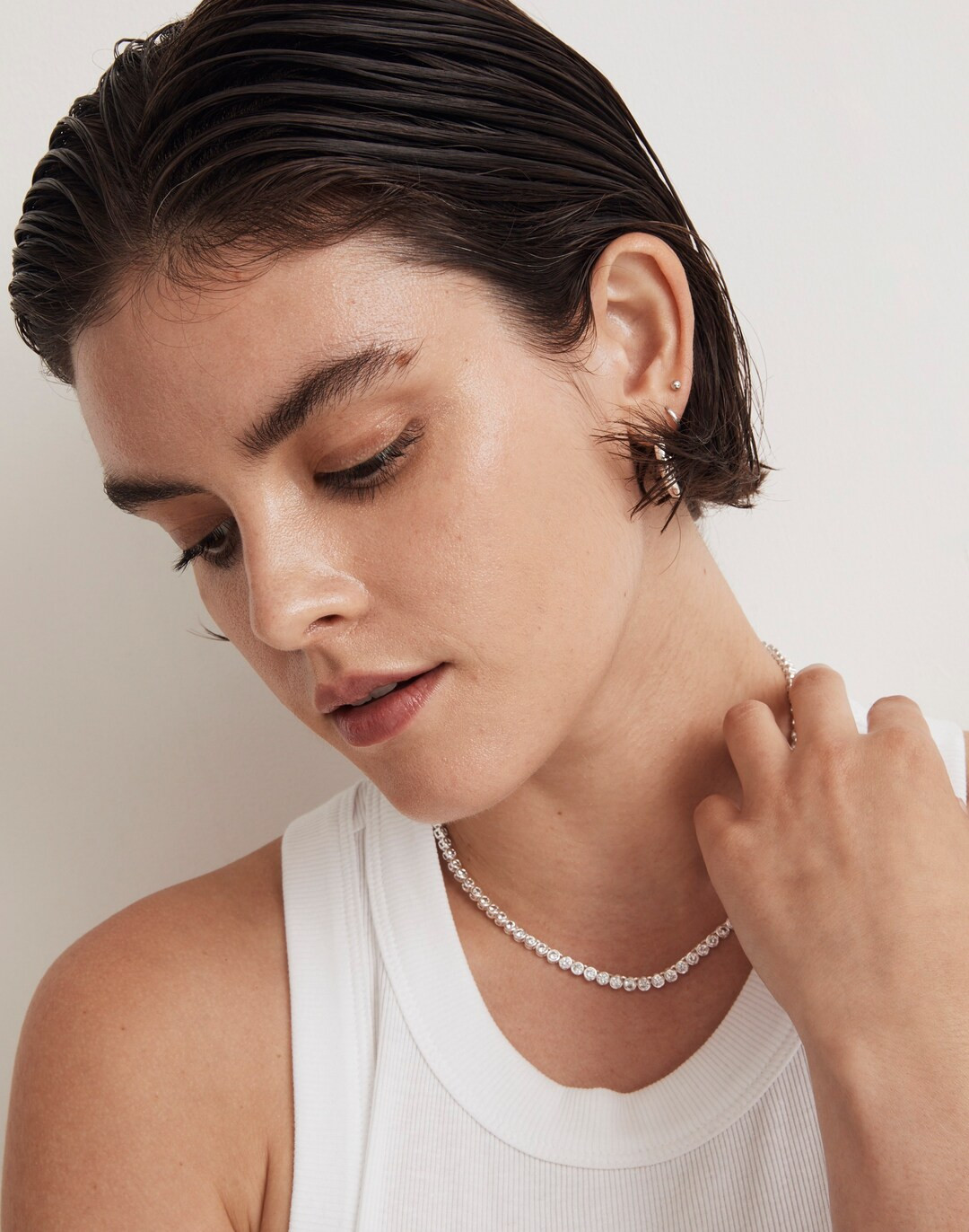 The Tennis Collection Bezel Set Crystal Necklace | Madewell