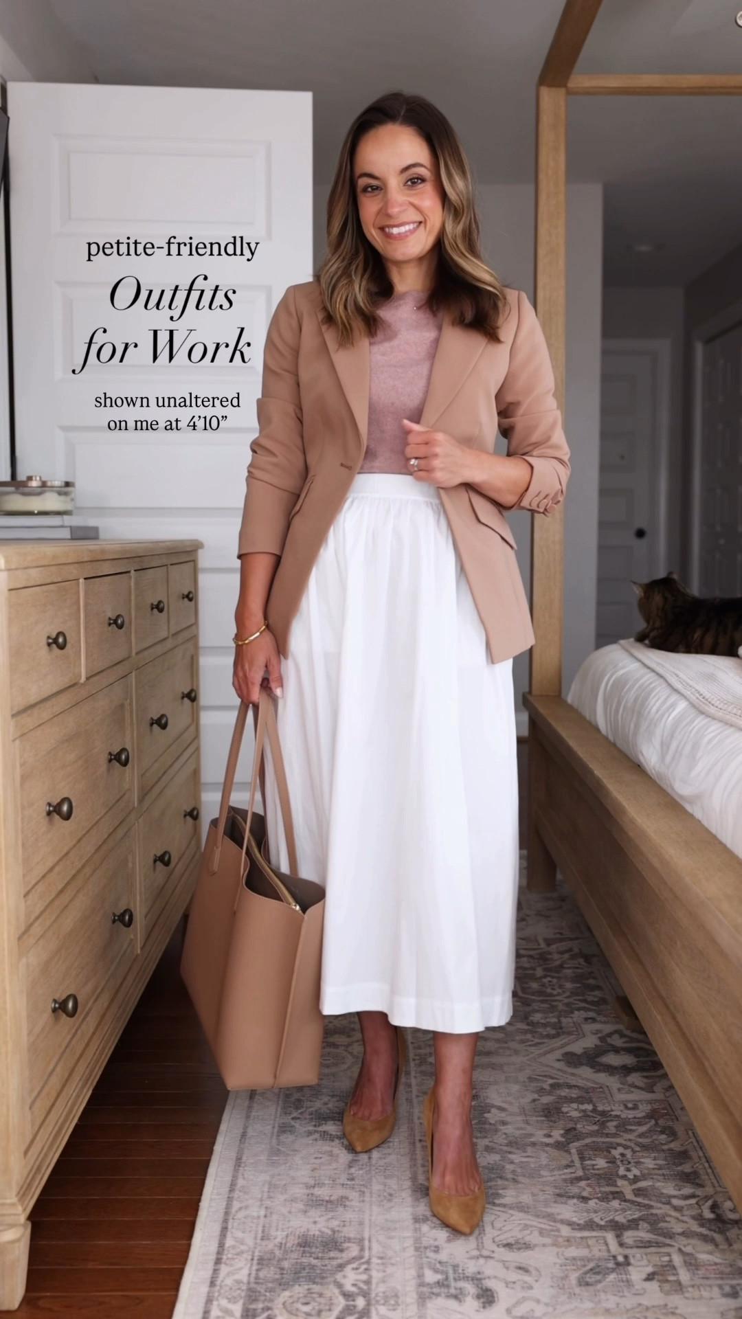 Another round of petite-friendly outfit ideas with a few mix and match pieces from previous posts. 

Outfit 1 
Skirt (WHBM): petite xxs 
Top (WHBM): xxs - runs large 

Outfit 2 
Skirt (J.Crew Factory): xxs - standard fit 
Top (Quince): xs in vintage pink 
Blazer (WHBM): petite 00 

Outfit 3 
Pants (Ann Taylor): petite 00 / 10” rise / 28.5” inseam 
Top (WHBM): xxs - runs large 
Blazer (WHBM): petite 00 

Outfit 4 
Skirt (Anthropologie): xxs 
Vest (Aritzia): 0 sized up

#LTKPetite #LTKWorkwear