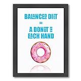 Americanflat Black Frame Print-Donut Diet-Indigo Sage Design, 12" x 15", 12" H x 15" W | Amazon (US)