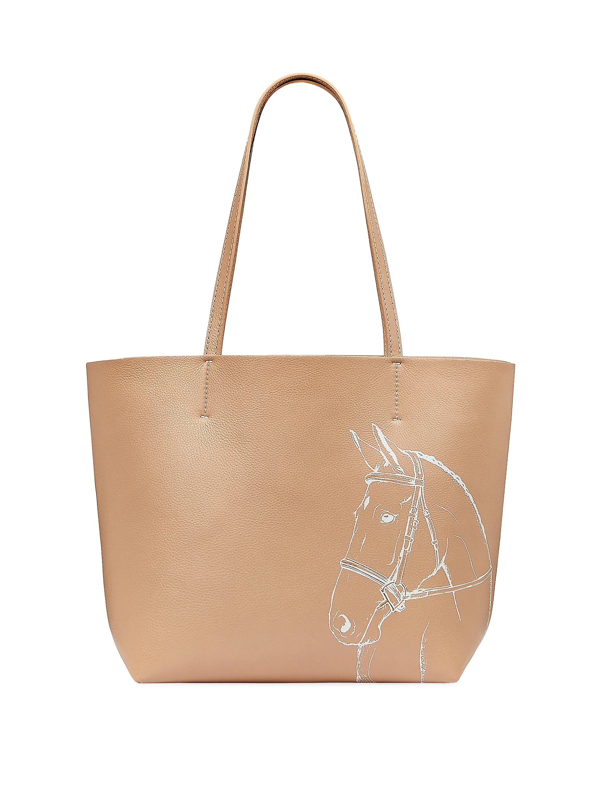 Melissa Bamber x GiGi New York Hunter Horse-Embossed Leather Tote Bag | Saks Fifth Avenue