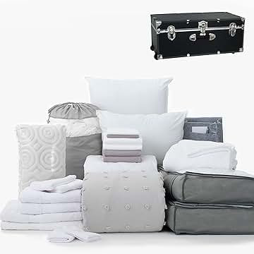 OCM College Dorm Room 25-Piece Complete Campus Pak Trunk Bundle | Twin XL Bedding, Bath & All Extras | Amazon (US)