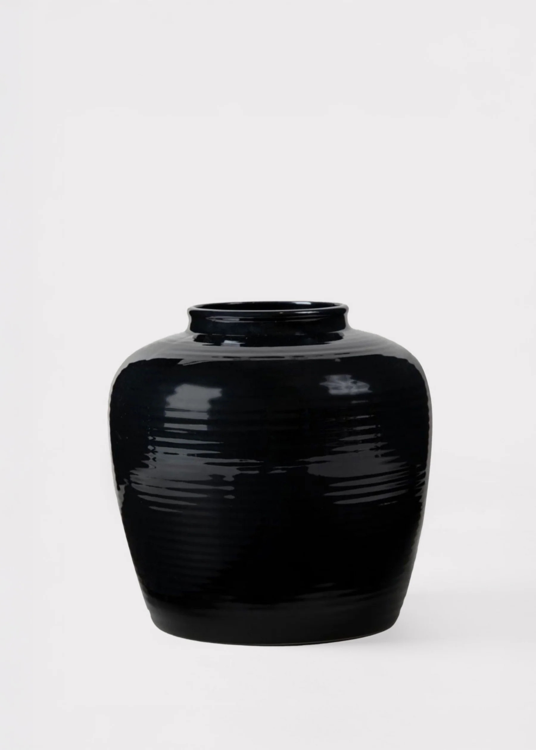 Glazed Afloral™ Ribbed Stoneware Table Vase in Noir - 8" 

 #LTKHome #LTKSaleAlert