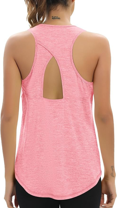 Aeuui Womens Workout Tops Open Back Racerback Tank Tops Sleeveless Yoga Athletic Running Shirts G... | Amazon (US)