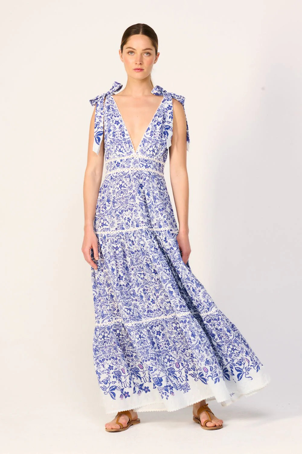Long Dress Perla - Blue Tiare | Poupette St Barth