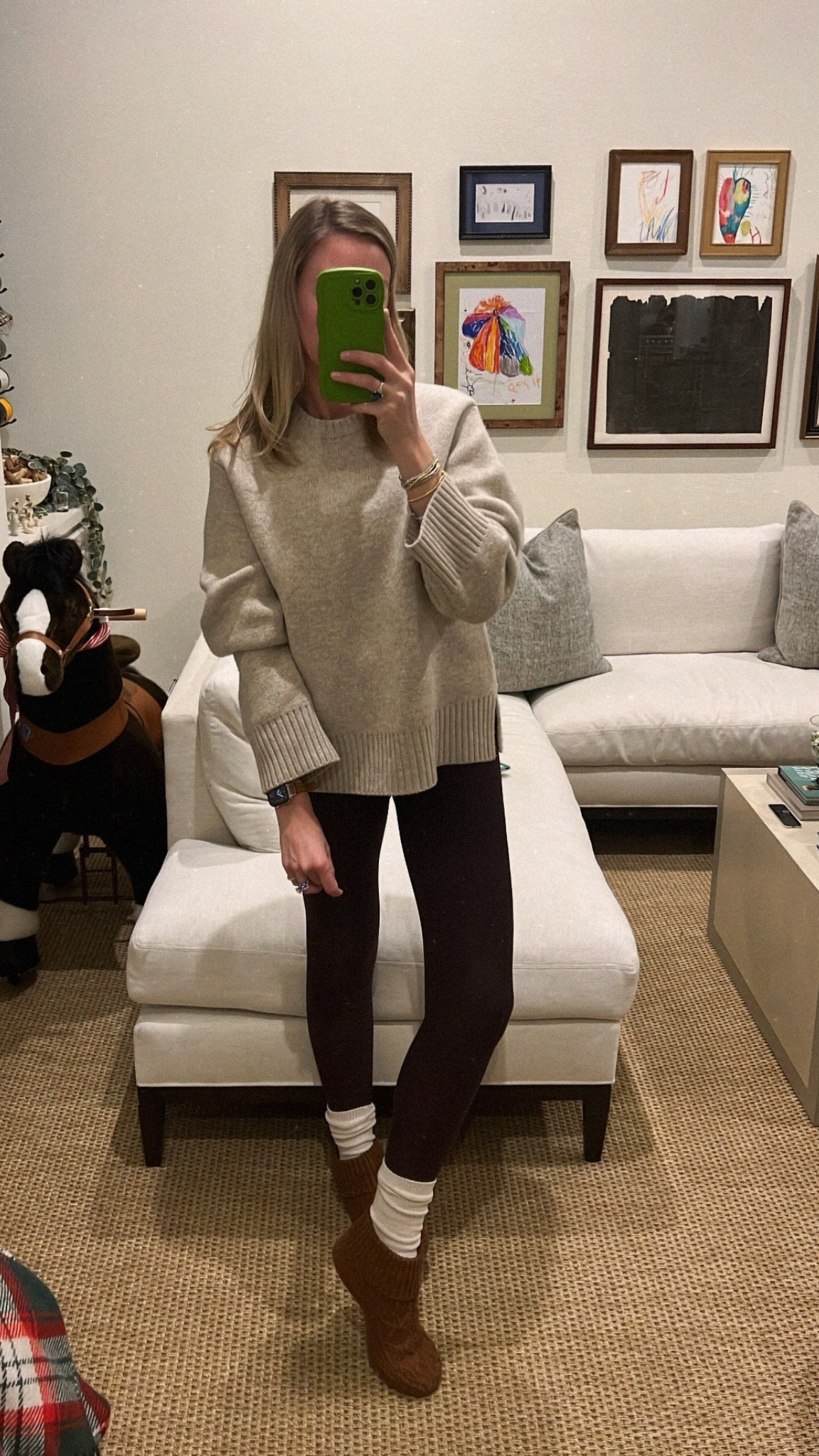 Worn this outfit 3 days in a row 🤎 

Comfy, cozy & calm colors!! Beyond yoga matching set (size S), cozy earth socks (size M) & Bombas (size S) 

Sweater size M (for the oversized look)

#LTKHome #LTKSeasonal #LTKWorkwear