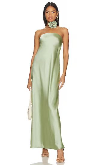 Strapless Silky Maxi Dress in Sage Dress Bridesmaids Wedding Guest #LTKwedding Summer #LTKSeasonal | Revolve Clothing (Global)