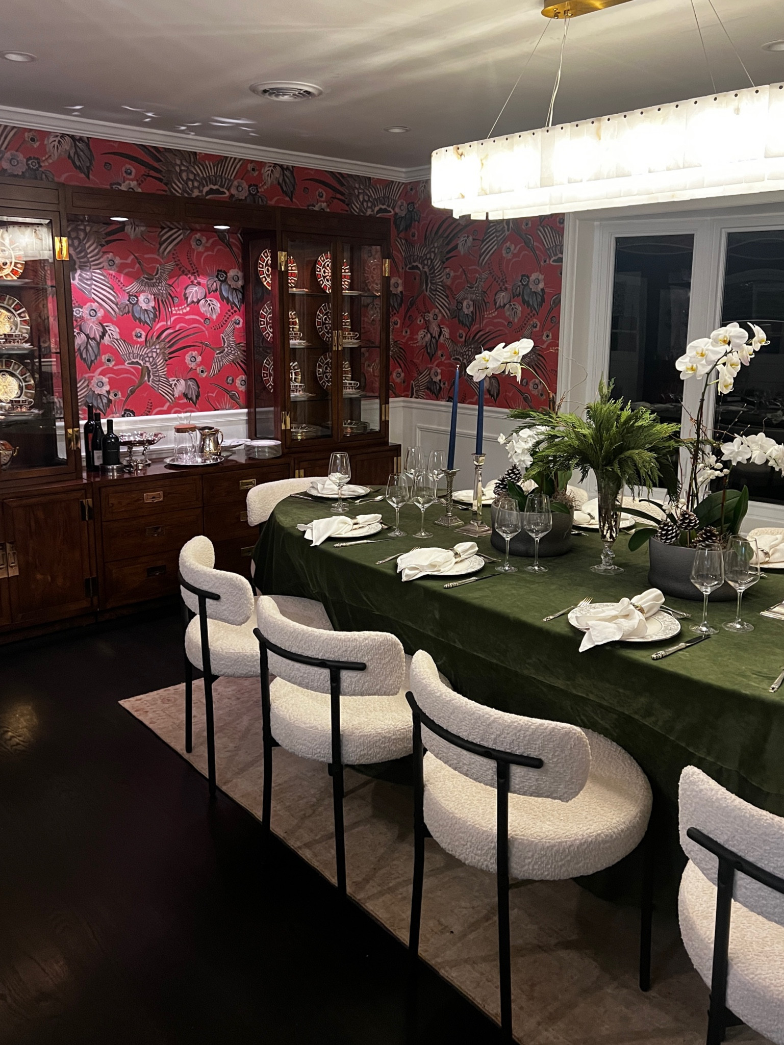 Still tweaking some things like artwork and rugs but got the dining room set for the holidays! 

My wish list included wallpaper, trim, a long-time coveted set of China (vintage score!) and my family around my adult dining table for the holidays! 

I have save and splurge options if you prefer new or vintage! 

#homeentertaining #modernhost 

#LTKHome #LTKParties #LTKOver40