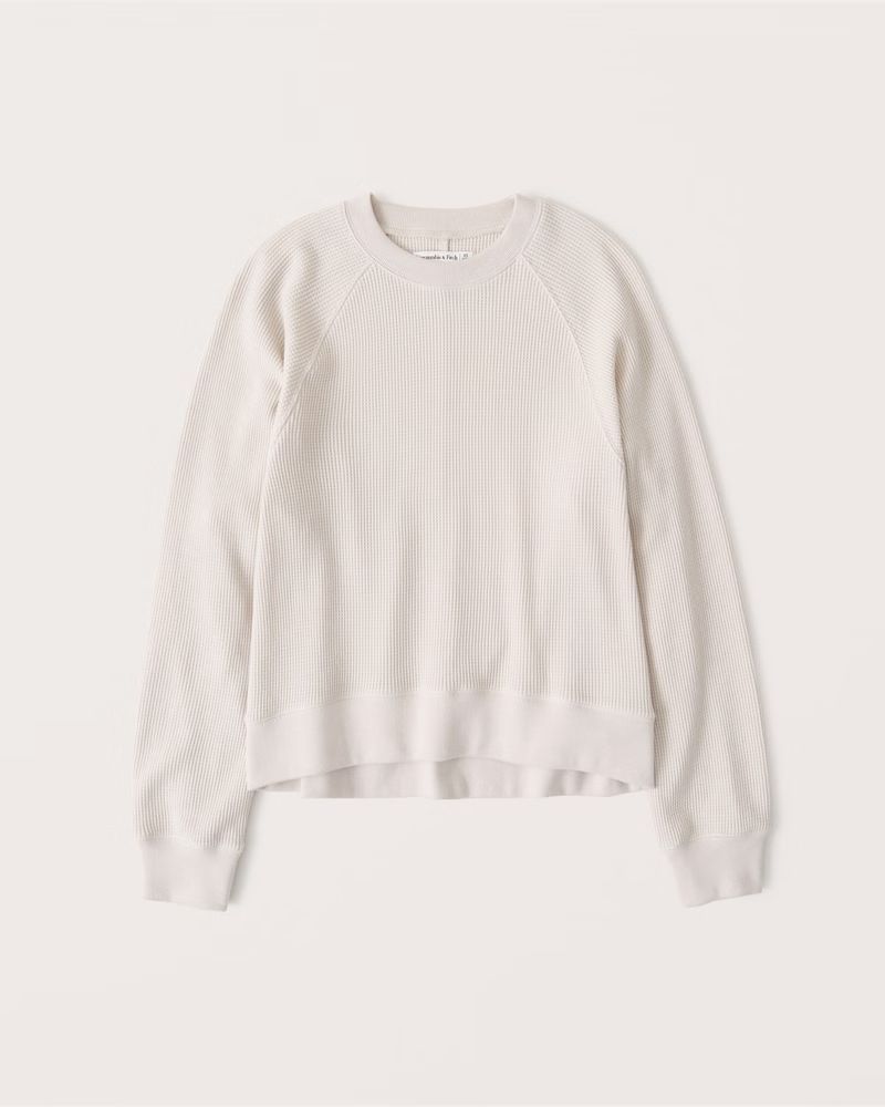 Long-Sleeve Waffle Mockneck Top | Abercrombie & Fitch (US)