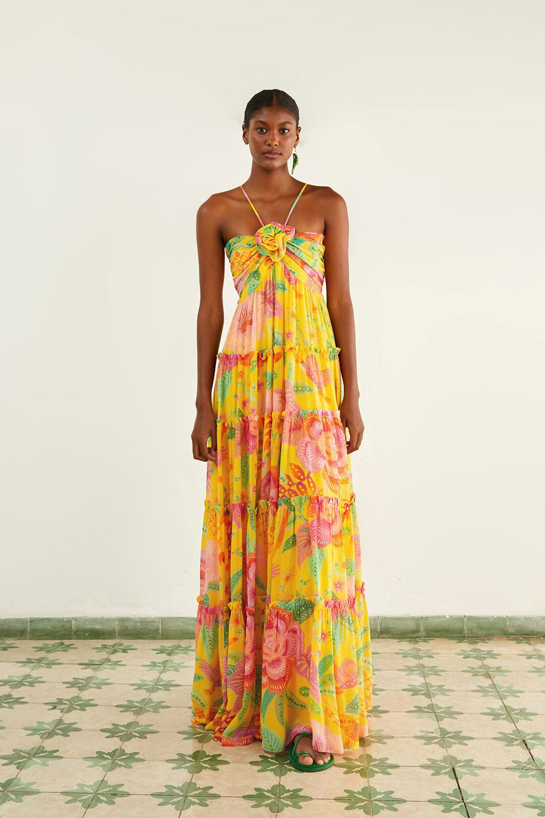 Yellow Macaw Bloom Maxi Dress | FarmRio (US)