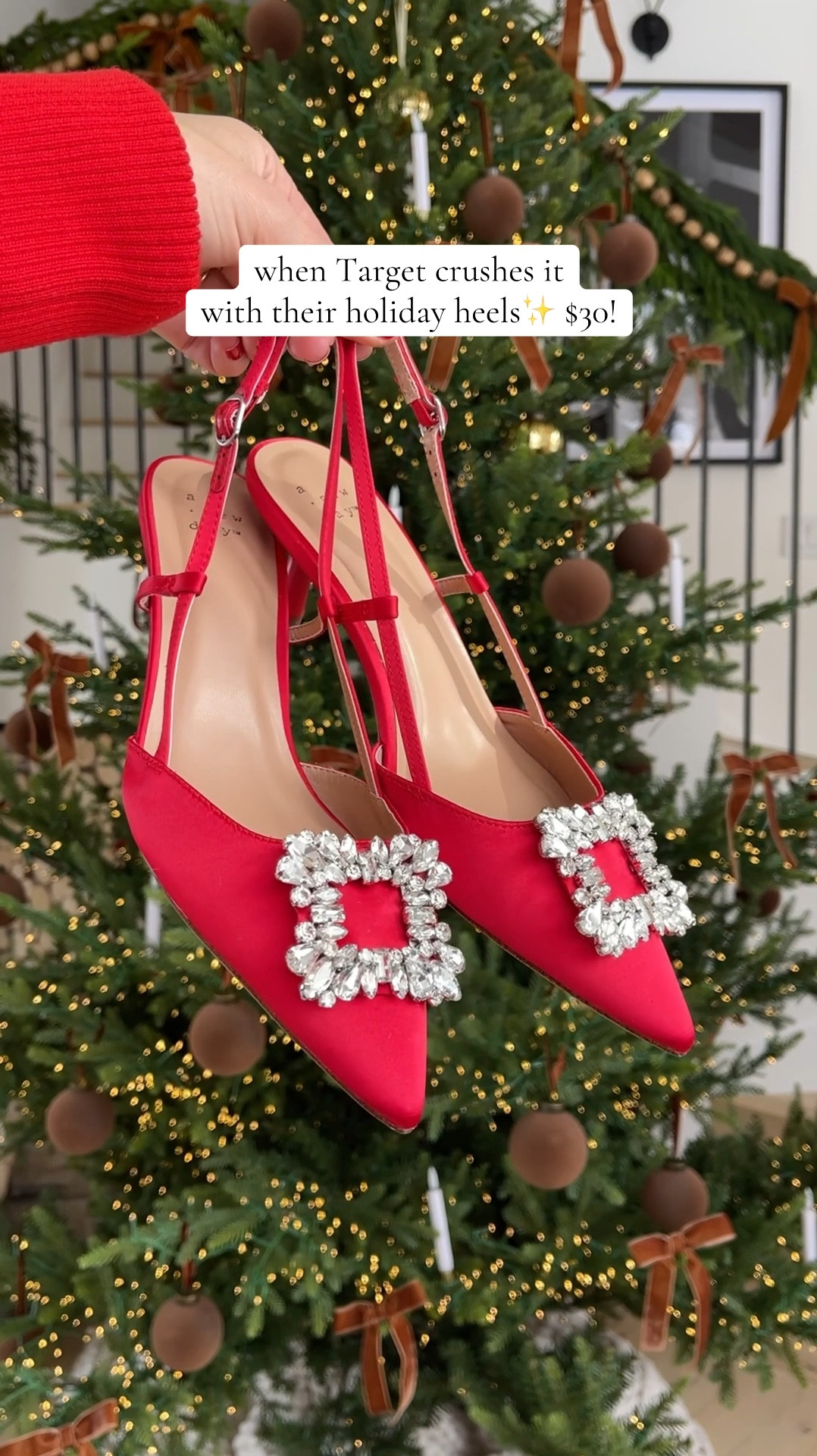 SHOES \ holiday heels from Target!! Only $30 and so comfy ✨

Christmas party 

#LTKShoeCrush #LTKWatchNow #LTKHoliday