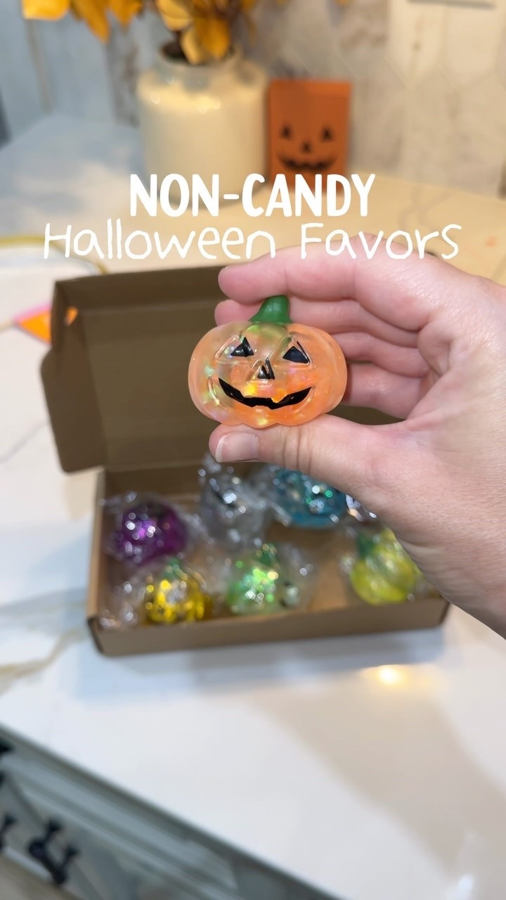 Non-candy Halloween favors that will go fast! These glitter pumpkin squishies will be a favorite by all the squishy kids and the play doh Halloween favors are back and you get 30 single packs for $9.99! 

🎃🕸️ Follow + comment “SHOP” for a link! (make sure you’re following to receive it) ✨ & if you love Holiday finds and gift ideas, follow along for more!