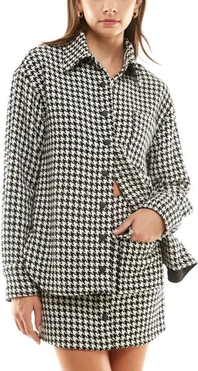 WAYF x Jourdan Sloane Michelle Houndstooth Jacquard Snap-Up Jacket | Nordstrom | Nordstrom