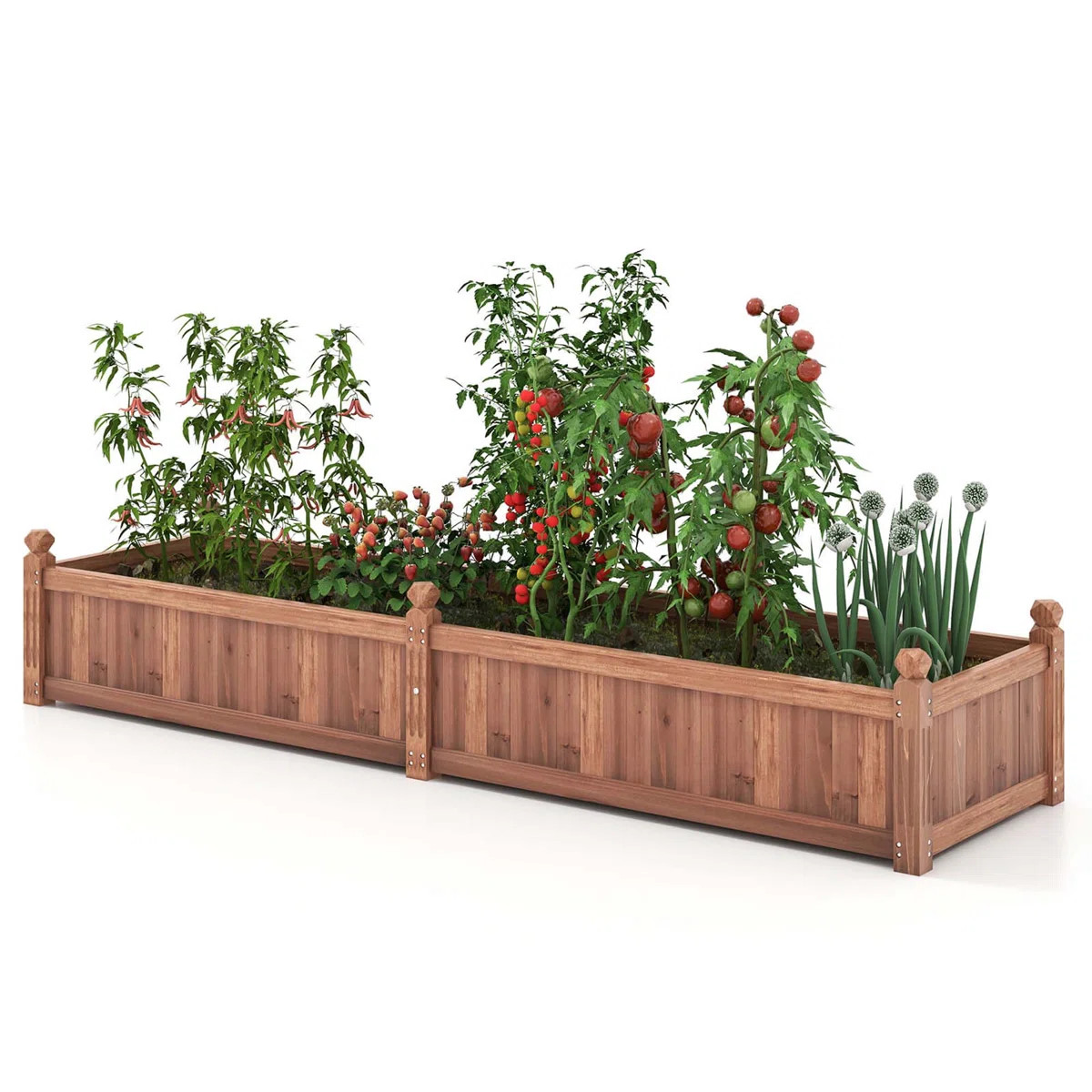 Arlmont & Co. Wooden Raised Garden Bed Outdoor Rectangular Planter Box With Drainage Holes | Wayfair North America