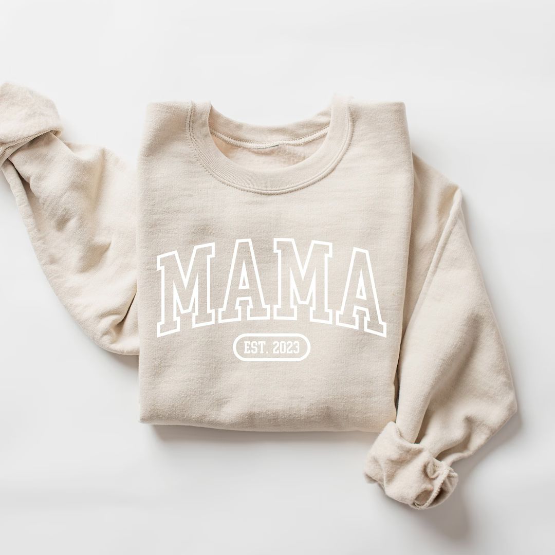 Custom Mama Est Sweatshirt Personalize Mother's Day - Etsy | Etsy (US)