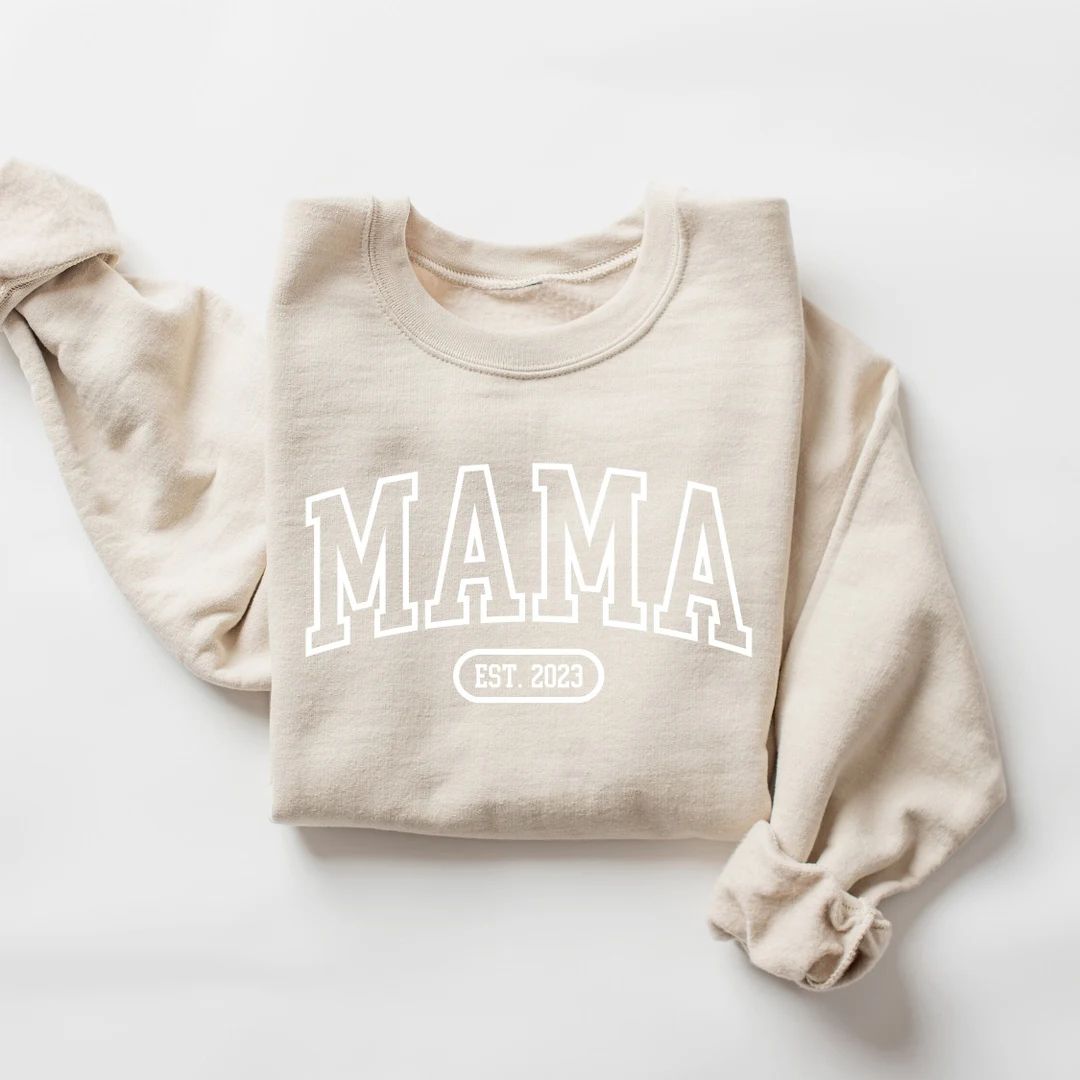Custom Mama Est Sweatshirt Personalize Mother's Day - Etsy | Etsy (US)