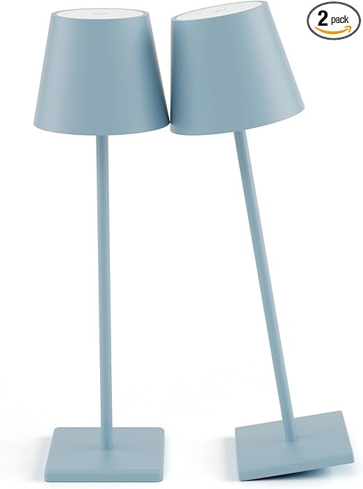 2 Packs Rechargeable LED Table Lamp,Outdoor Cordless Table Lamp Waterproof Portable, Stepless Dim... | Amazon (US)