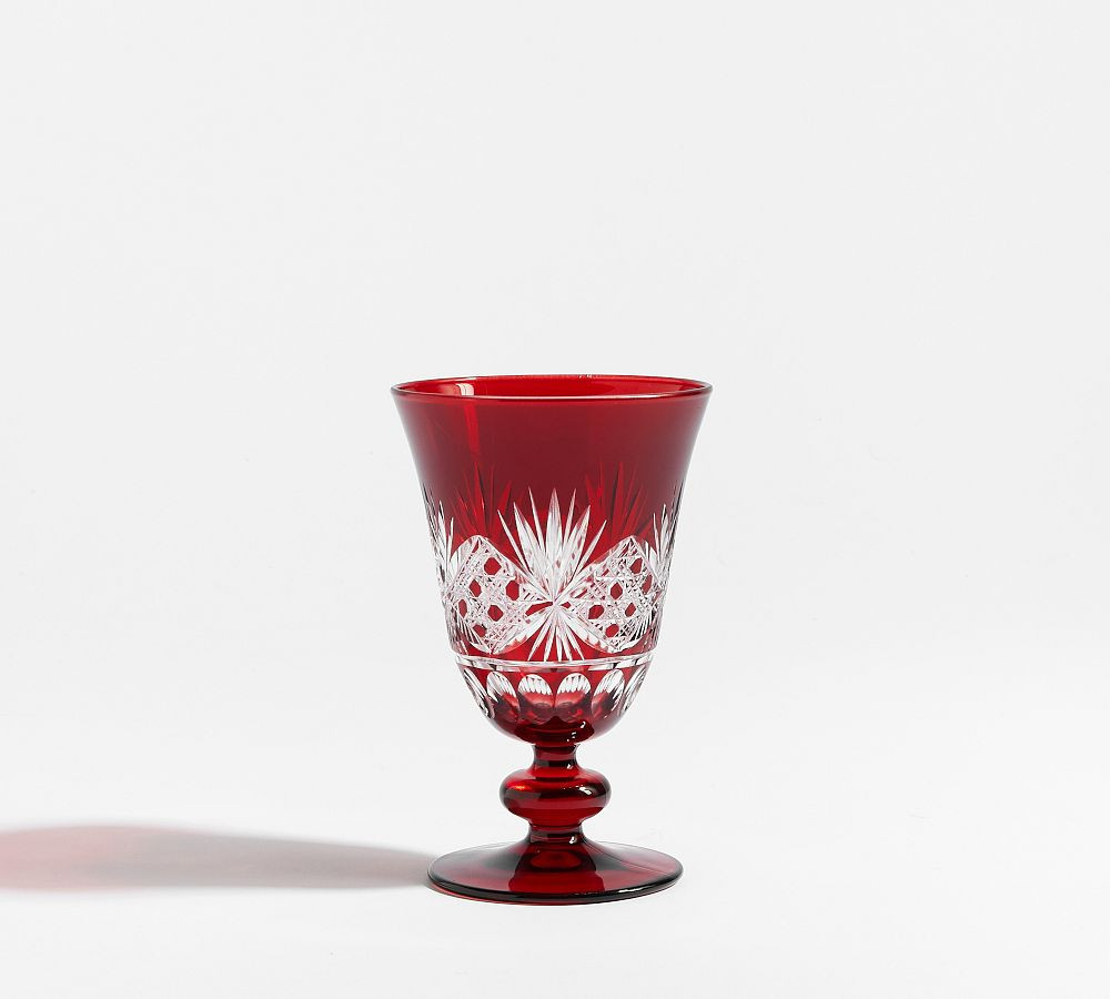 Antique Cut Glass Goblets, Set of 4 - Red | Pottery Barn (US)