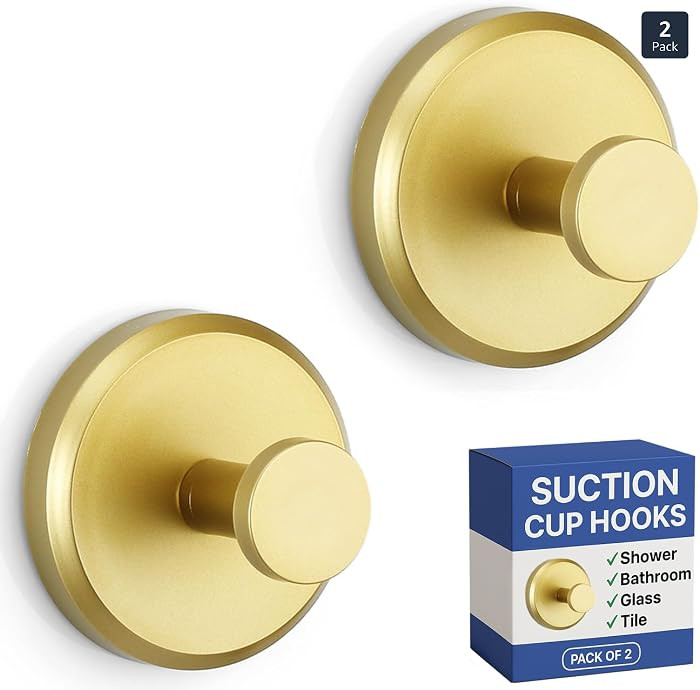 HOME SO Suction Cup Hooks for Shower, Bathroom, Kitchen, Glass Door, Mirror, Tile – Loofah, Tow... | Amazon (US)