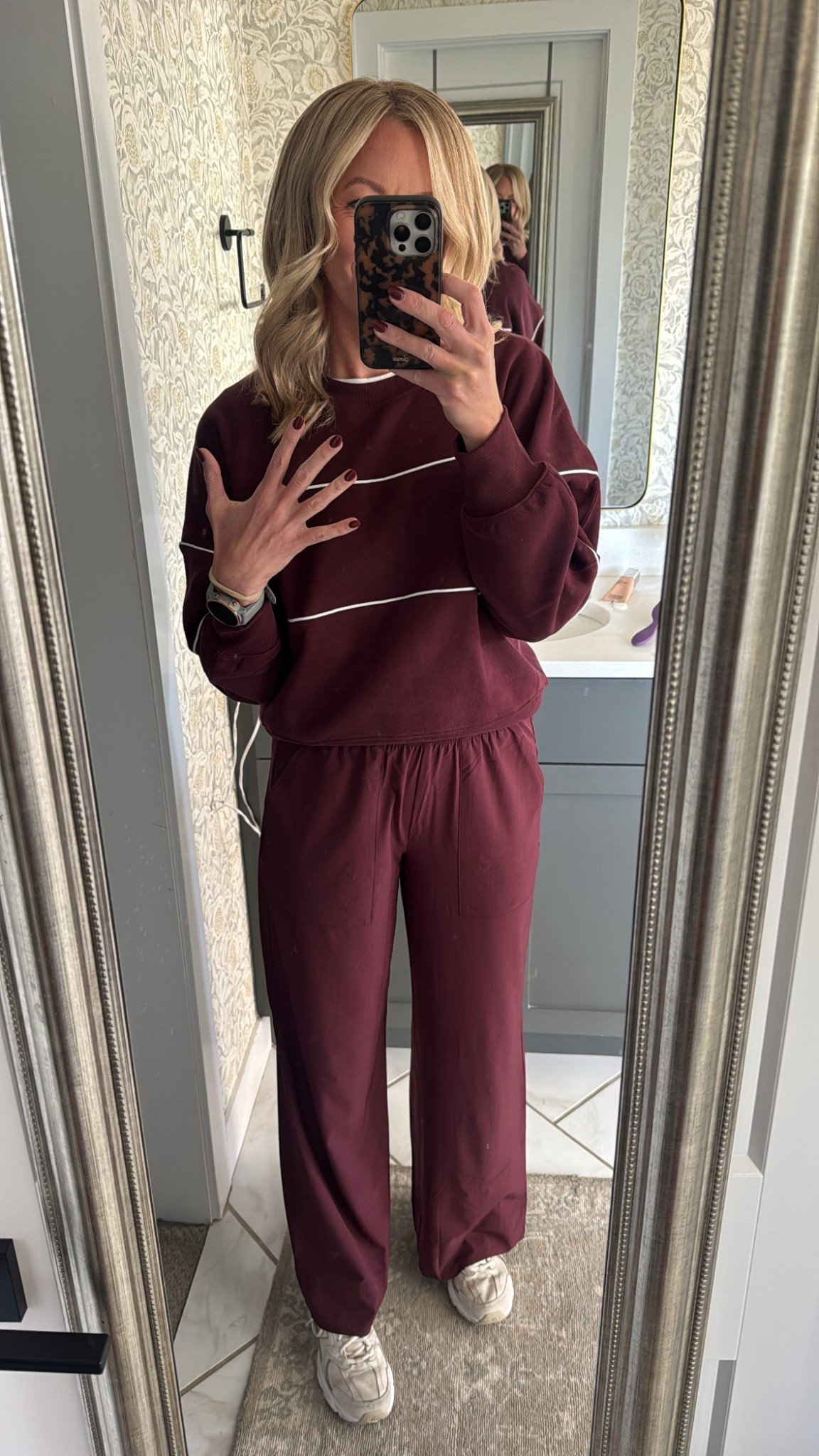 School colors for Westin’s golf tournament today! 

I did size Small in both top and bottom but maybe should have done a medium in the top in case it shrinks a little  