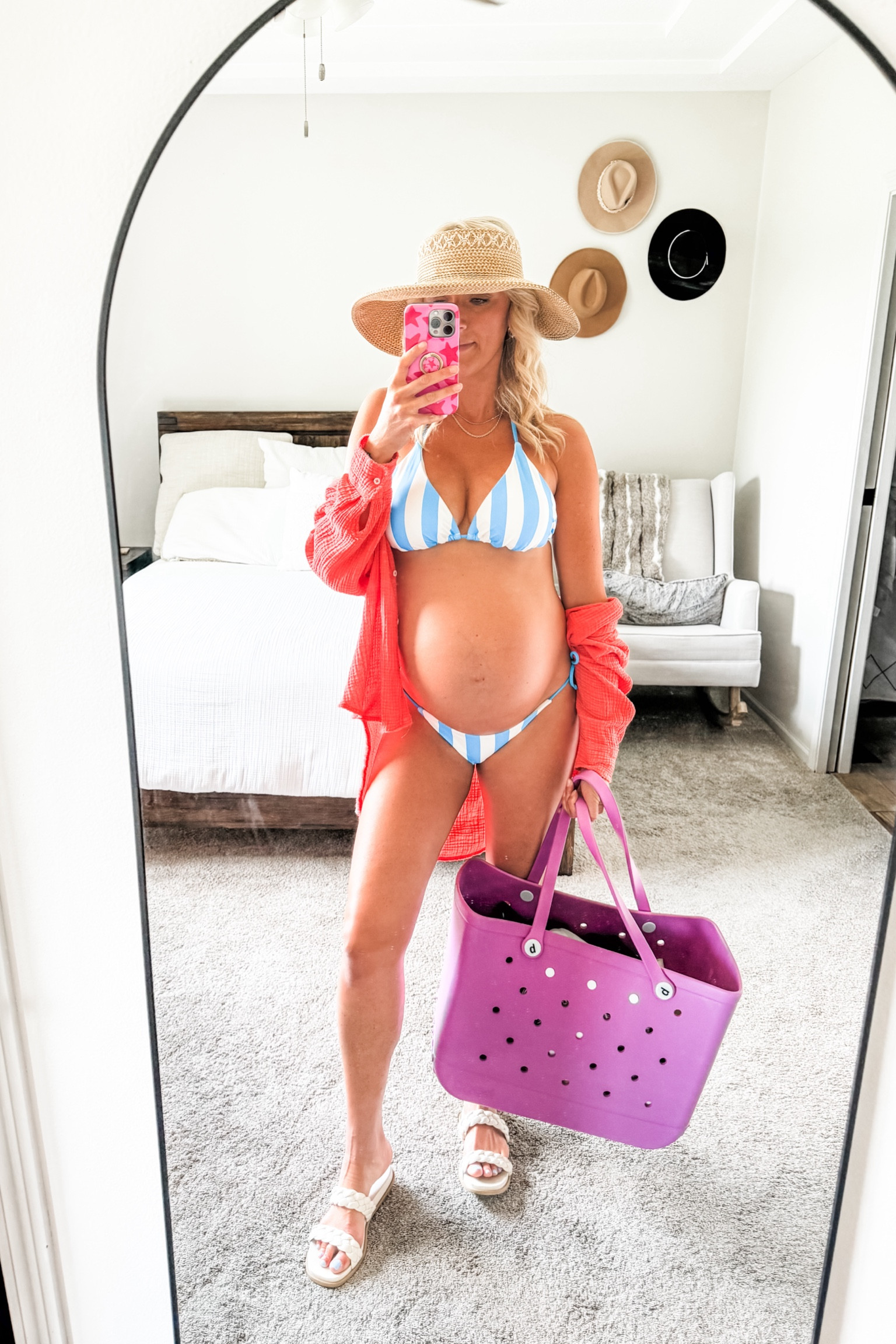 New swimmy for only $21? Yes please!! Shop Target’s 30% off swim sale until tomorrow and snag some fun suits for the summer! I love this blue and white stripe string bikini for the holiday and would be so cute for the 4th as well. Wearing a size Large in the top and small in the bottoms at 35 weeks! Linked the rest of my pool look below. 

#LTKBump #LTKSaleAlert #LTKSwim