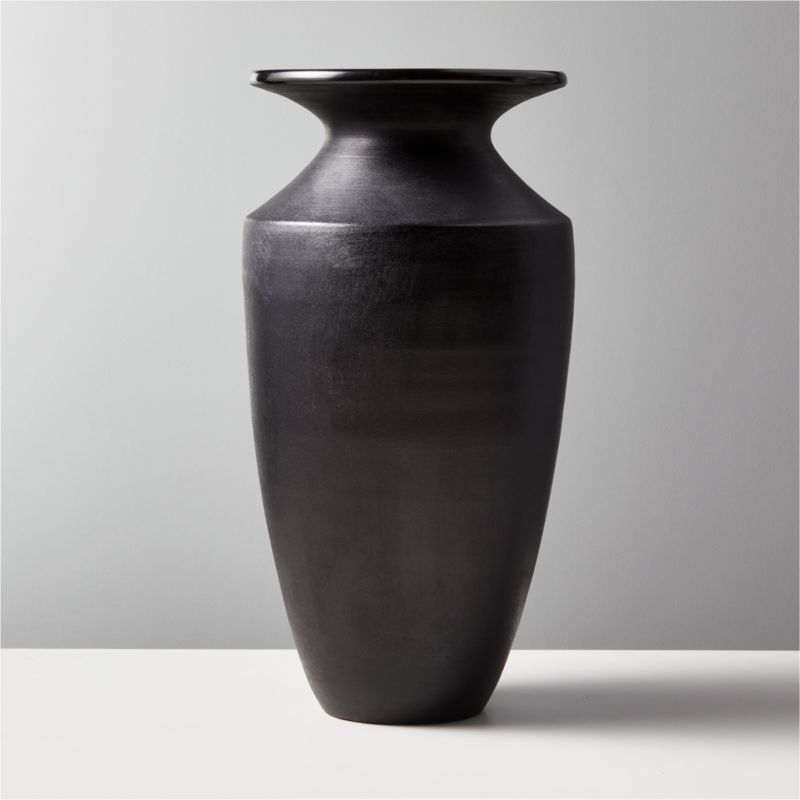 Yadira Modern Black Terracotta Vase + Reviews | CB2 | CB2