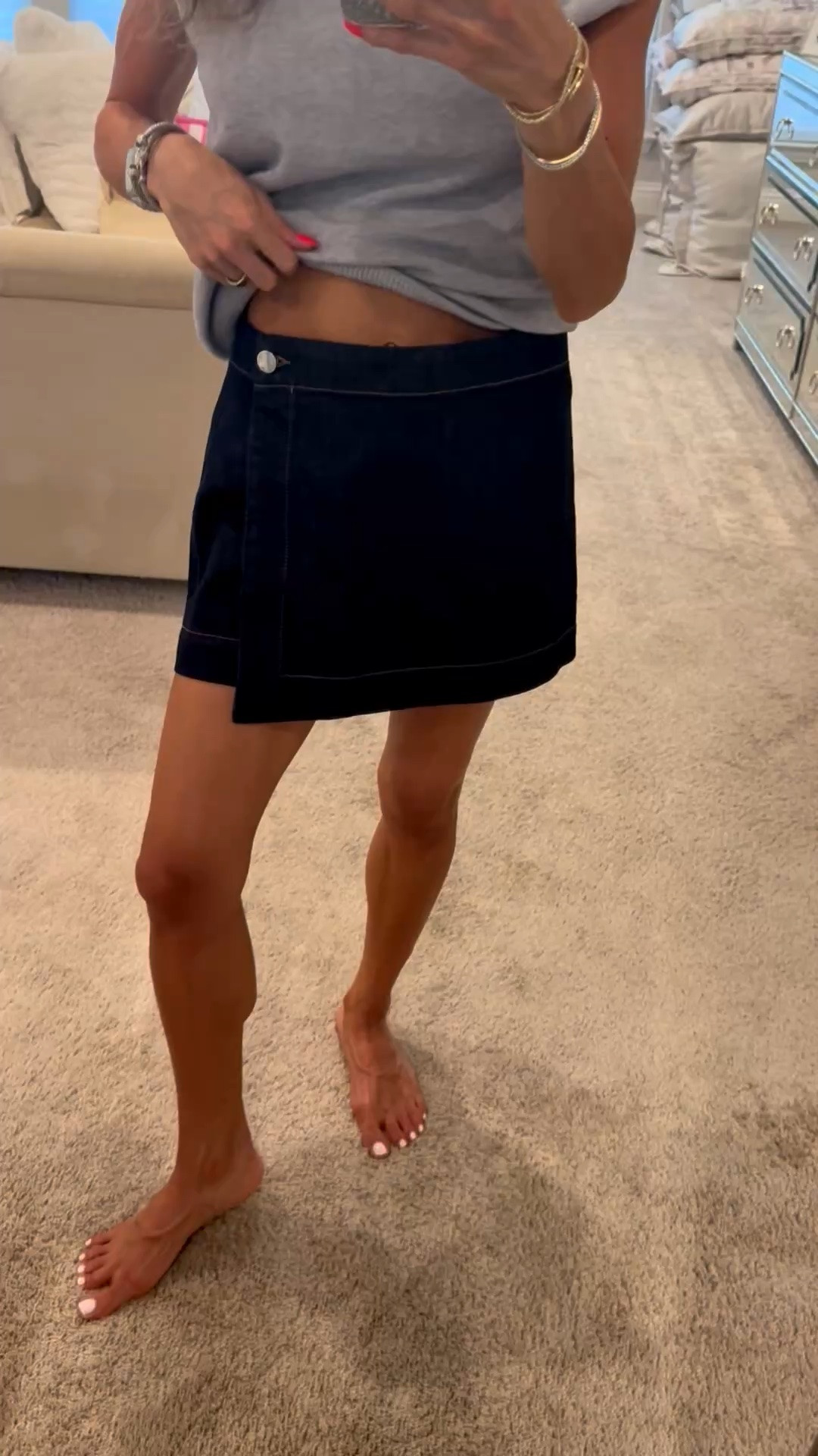 Denim skort so cute for summer! Wearing smallest size on sale with code LTK20

#LTKxMadewell