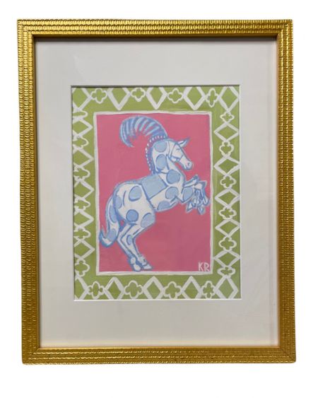 Framed whimsical pink and green horse printt

#LTKhome #LTKfindsunder100 #LTKsalealert