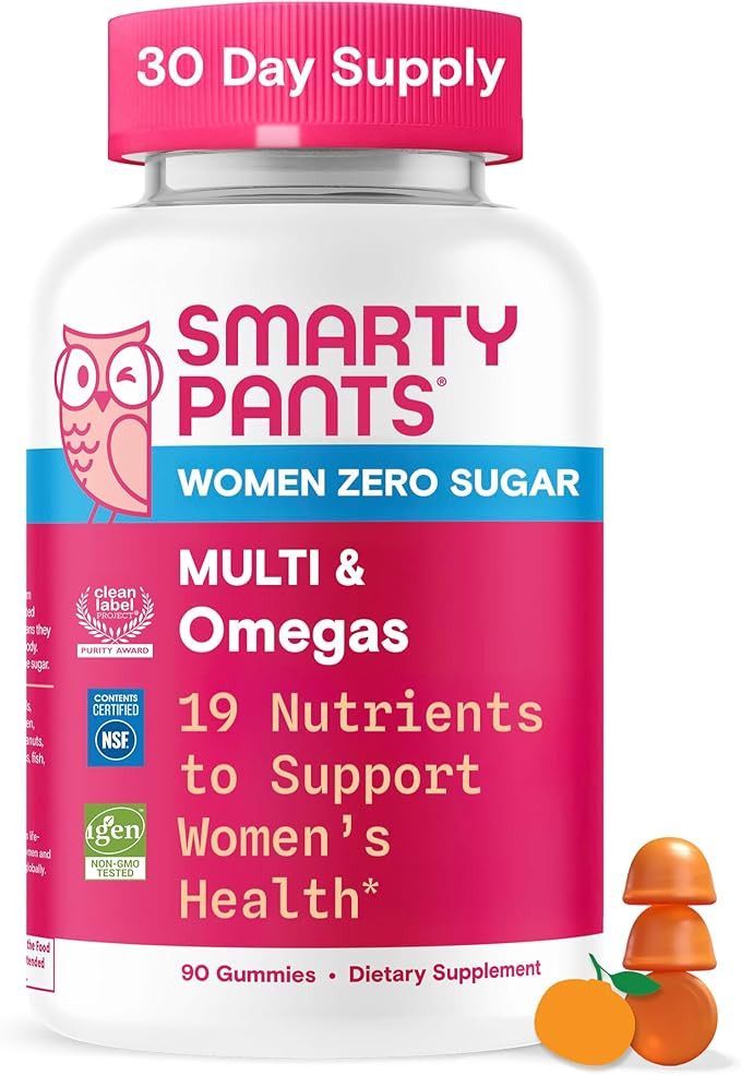 SmartyPants Zero Sugar Women’s Multivitamin Gummies: Biotin, Methylfolate, Omega 3 (ALA), Vitam... | Amazon (US)