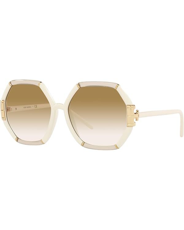 Sunglasses Tory Burch TY 9072 U 189913 Transparent Beige/Ivory | Amazon (US)