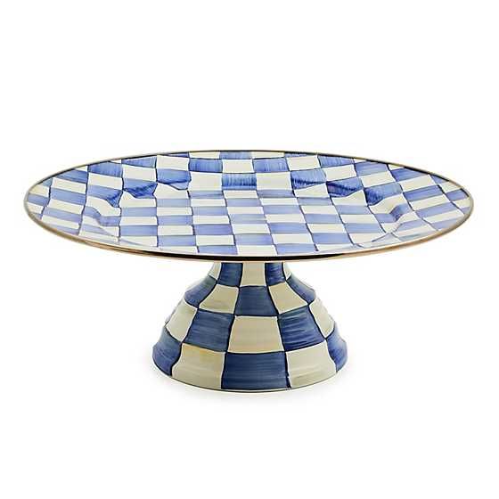 Royal Check Enamel Pedestal Platter - Large | MacKenzie-Childs