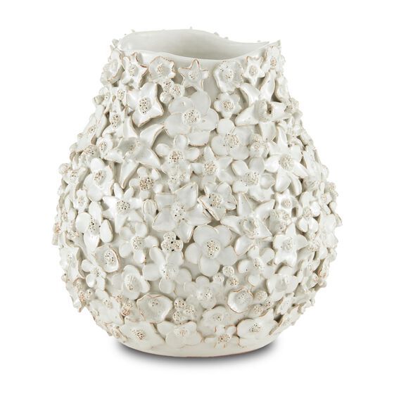 Jessamine White Vase Vase-Urn by Currey and Company | 1800 Lighting