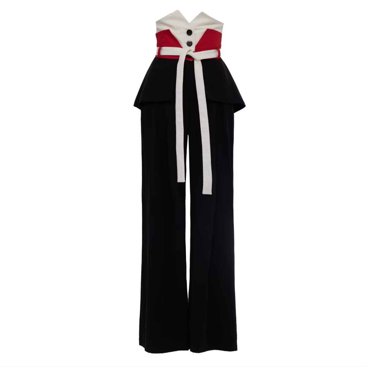 Flared Pants With Corset Waistband Black | Wolf & Badger