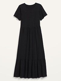 Short-Sleeve Tiered Slub-Knit Midi Swing Dress for Women | Old Navy (US)