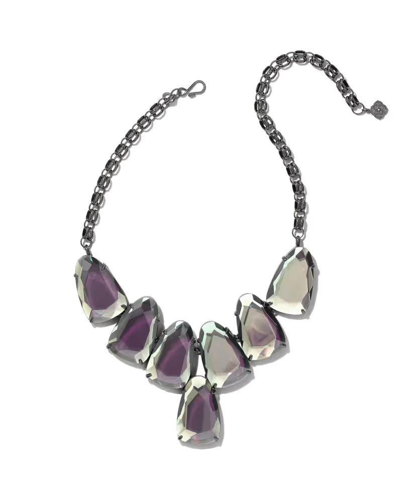 Harlow Gunmetal Statement Necklace in Gray Dichroic Glass | Kendra Scott
