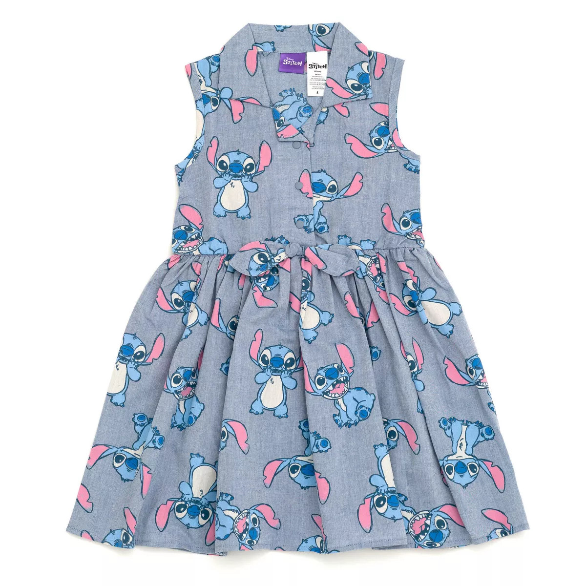 Disney Floral Girls Chambray Skater Dress Little Kid to Big Kid Sizes (0-3 Months - 14-16) | Target