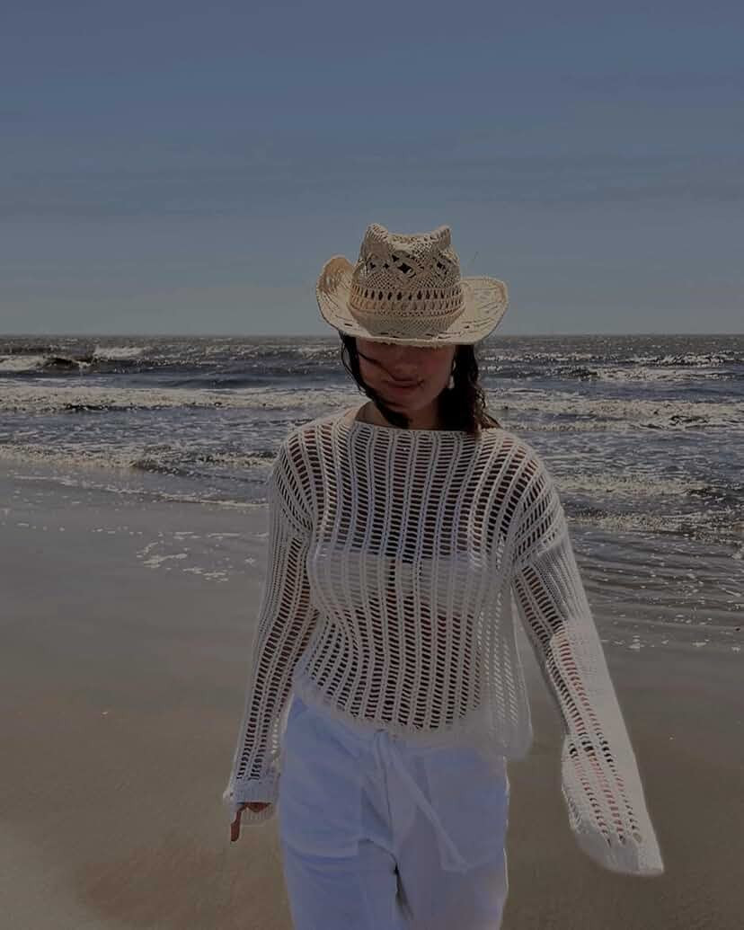 Women Straw Cowboy Hats, Sparkly Western Cowgirl Hat for Party, Foldable Vacation Beach Sun Hat w... | Amazon (US)